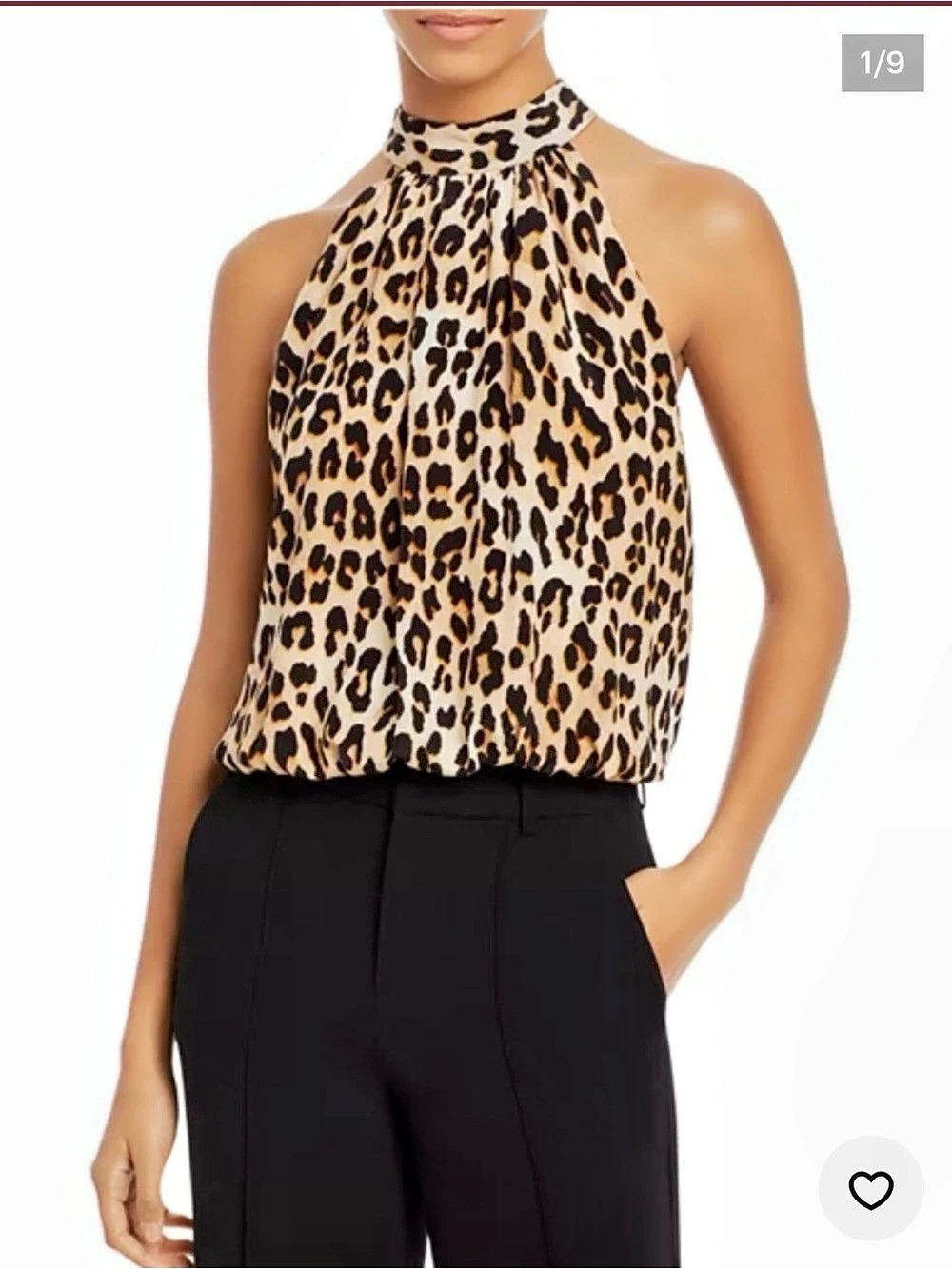 Alice + Olivia Leopard Print Halter Blouse